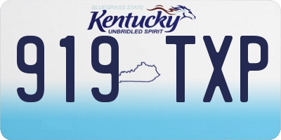 KY license plate 919TXP