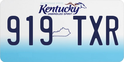 KY license plate 919TXR