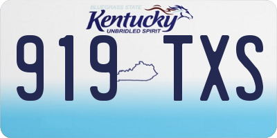 KY license plate 919TXS