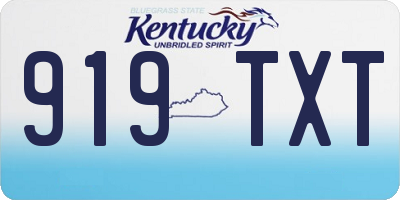 KY license plate 919TXT