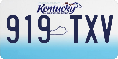 KY license plate 919TXV