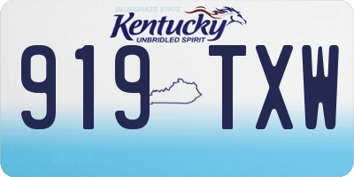 KY license plate 919TXW