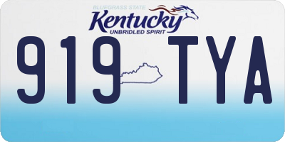 KY license plate 919TYA