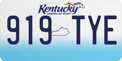 KY license plate 919TYE