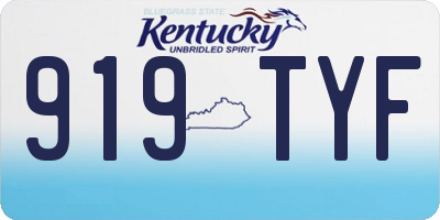 KY license plate 919TYF