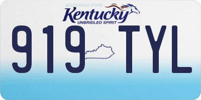 KY license plate 919TYL