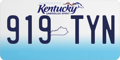 KY license plate 919TYN
