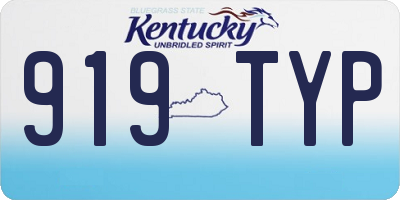 KY license plate 919TYP