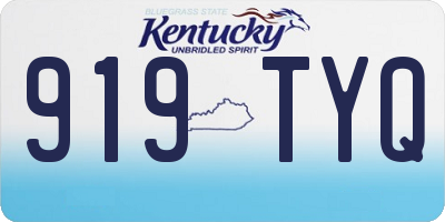 KY license plate 919TYQ