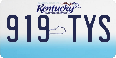 KY license plate 919TYS