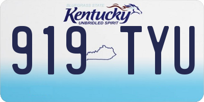 KY license plate 919TYU