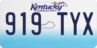 KY license plate 919TYX