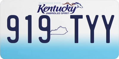 KY license plate 919TYY