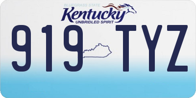 KY license plate 919TYZ