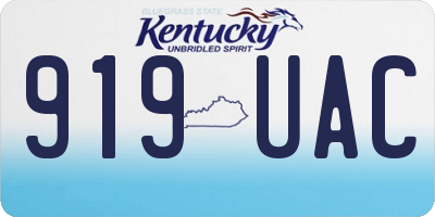 KY license plate 919UAC