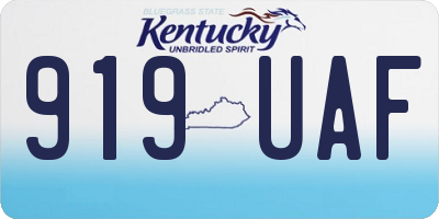 KY license plate 919UAF