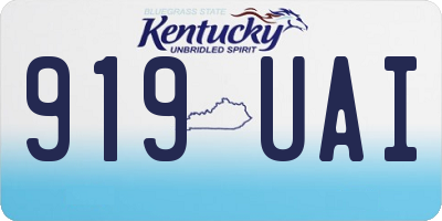 KY license plate 919UAI