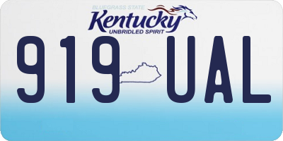 KY license plate 919UAL