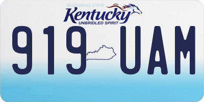 KY license plate 919UAM