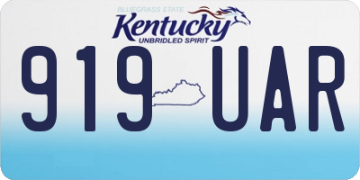 KY license plate 919UAR