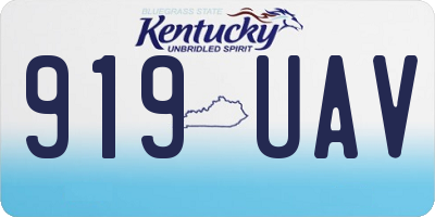 KY license plate 919UAV