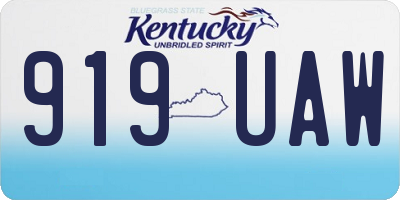 KY license plate 919UAW