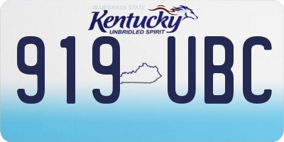 KY license plate 919UBC