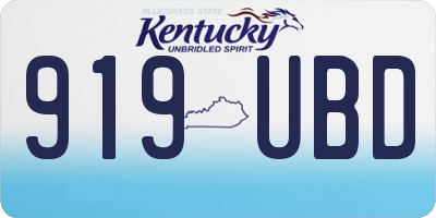 KY license plate 919UBD