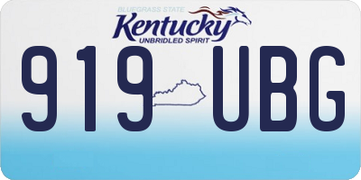 KY license plate 919UBG