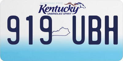 KY license plate 919UBH