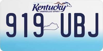 KY license plate 919UBJ