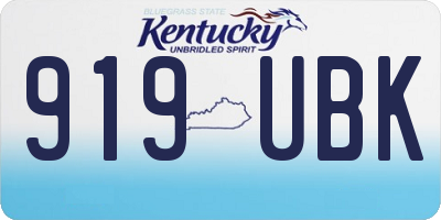 KY license plate 919UBK