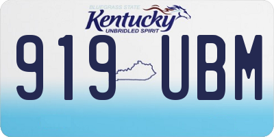 KY license plate 919UBM