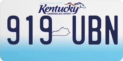 KY license plate 919UBN