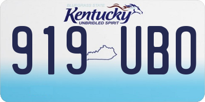 KY license plate 919UBO