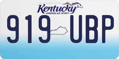 KY license plate 919UBP