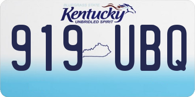 KY license plate 919UBQ