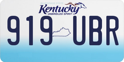 KY license plate 919UBR