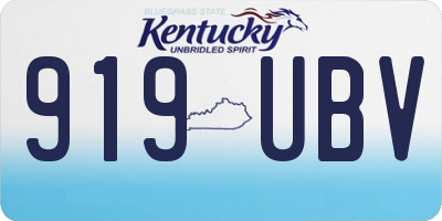 KY license plate 919UBV