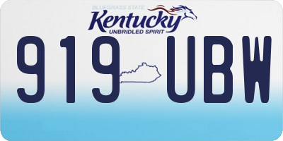 KY license plate 919UBW
