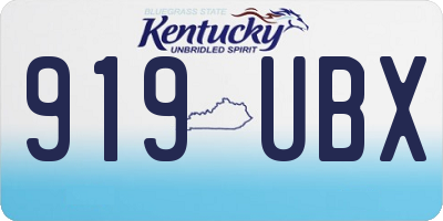 KY license plate 919UBX
