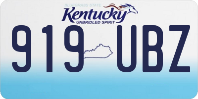 KY license plate 919UBZ