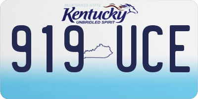 KY license plate 919UCE