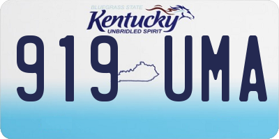 KY license plate 919UMA