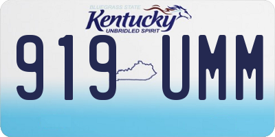 KY license plate 919UMM