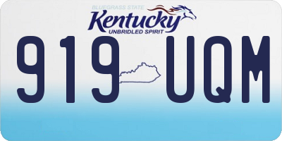 KY license plate 919UQM