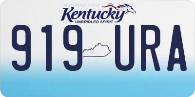 KY license plate 919URA