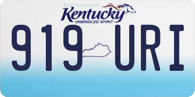 KY license plate 919URI