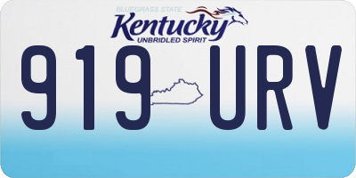 KY license plate 919URV