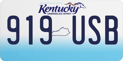 KY license plate 919USB